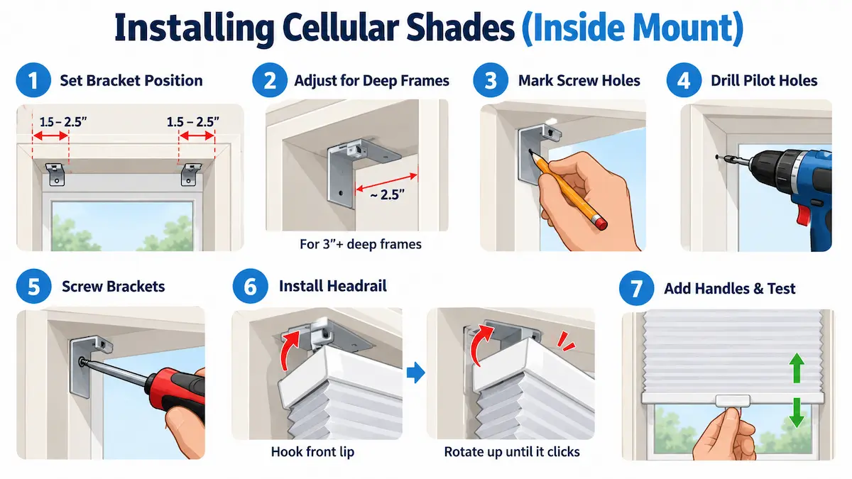 How to Install Cellular Shades With an Inside Mount